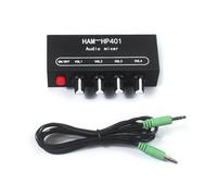 HP401 - Mezclador auditivo estéreo de 4 entradas y 1 salida, controla individualmente la placa, dispositivo de mezcla de sonido, auriculares, amplificador de 12 V CC