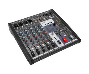 HPA Promix 6 - Mesa de mezclas de 6 canales con Bluetooth, USB 2.0 Audio 2 In/2 Out, SD/