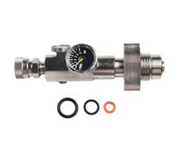 HPA Scuba DIN - Adaptador de estación de llenado | Acero inoxidable de 4500 PSI con manómetro y válvula de liberación de aire | para recarga de desconexión rápida G5/8 a 8 mm