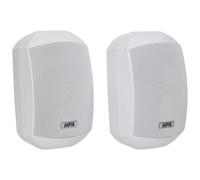 HPA WS-400WH - Altavoces de instalación (IP66, 2 vías, 4,25"/1", 100 V/70 V, 8 ohmios, funcionamiento de 90 x 80°, soporte giratorio, rejilla de acero inoxidable, carcasa de ABS, para gastronomía