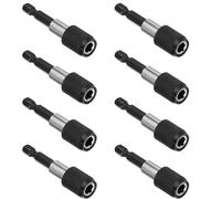 Hpamba Portapuntas magnético de 6,35 mm (1/4 pulgadas), sistema de cambio rápido con autobloqueo, 8 unidades, 60 mm, acero al carbono, soporte para puntas para destornillador inalámbrico como Makita
