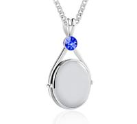 Hpbaggy Collar Sirena Colgante De Concha De Sirena Con Platino Plateado Zirconia Cúbica Camafeo Pendant Regalo Para Las Mujeres Para El Cumpleaños (Azul)