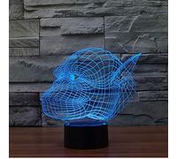 HPBN8 Ltd 3D Illusión Optica Gorila Luz Nocturna 7 Colores Cambio de Botón Táctil USB de Suministro de Energía LED Lámpara de Mesa Lámpara Regalo de Cumpleaños Navidad