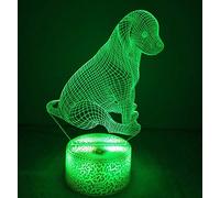 HPBN8 Ltd Creativo 3D Pet Perro Luz Nocturna ilusión Optica Lámpara 7 Colores Cambiantes Touch Switch USB Power Juguetes Decoración Navidad Cumpleaños Regalo