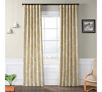 HPD Half Price Drapes BOCH-KC16072C-96 Cortina Opaca para oscurecimiento de habitación (1 Panel), 122 x 224 cm, Color Oro Amarillo