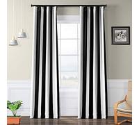 HPD Half Price Drapes BOCH-KC43-120 Cortina Opaca para oscurecer habitación (1 Panel), 120 x 30 cm, toldo Negro y Blanco Niebla