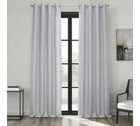 HPD Half Price Drapes BOCH-LN185-GR - Cortinas de oscurecimiento con Ojales para Sala de Estar y Dormitorio (1 Panel), 50 x 84 Pulgadas, Gris Jaspeado