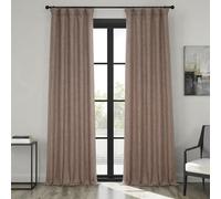 HPD Half Price Drapes BOCH-LN185-P - Cortinas de Lino sintético para oscurecer la habitación (1 Panel), 50 x 84, Cacao holandés