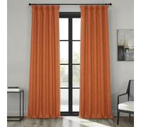 HPD Half Price Drapes BOCH-LN185-P - Cortinas de Lino sintético para oscurecer la habitación (1 Panel), 50 x 84, Color Naranja Desierto