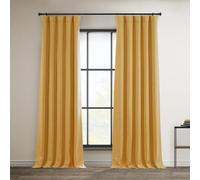 HPD Half Price Drapes BOCH-LN18518-108 - Cortinas de Lino sintético para oscurecer la habitación, 50 x 108 Pulgadas, Color Dorado Diente de león