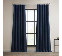 HPD Half Price Drapes BOCH-LN1853-120 - Cortinas de Lino sintético para oscurecer la habitación, 50 x 120, 1 Panel, Color índigo