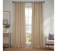 HPD Half Price Drapes BOCH-LN18538-96 - Cortinas de Lino sintético para oscurecer la habitación, 50 x 96 Pulgadas, 1 Panel, Color marrón nómada