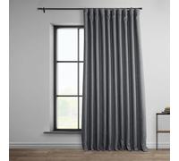 HPD Half Price Drapes Cortina de Lino sintético de oscurecimiento de habitación extranchas para Dormitorio/Sala de Estar, 1 Panel, 100 Pulgadas de Ancho x 108 Pulgadas de Largo, Grava Oscura