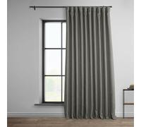 HPD Half Price Drapes Cortina de Lino sintético de oscurecimiento de habitación extranchas para Dormitorio/Sala de Estar, 1 Panel, 100 Pulgadas de Ancho x 120 Pulgadas de Largo, Gris Blazer