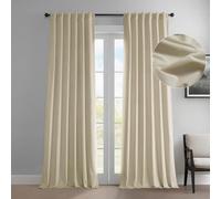 HPD Half Price Drapes - Cortina Opaca de Suave Terciopelo Heritage para Dormitorio y Sala de Estar, 127 cm de Ancho x 243 cm de Largo, 1 paño, Beis (au Lait Creme)