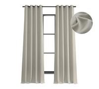 HPD Half Price Drapes Cortinas de Lino con Ojales para oscurecer la habitación, el Dormitorio y la Sala de Estar (1 Panel), 50 Pulgadas de Ancho x 84 Pulgadas de Largo, Color Abedul