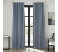 HPD Half Price Drapes - Cortinas de Lino sintético texturizadas, 1 Panel, 127 x 274 cm (Ancho x Largo), Cortinas de oscurecimiento para salón y Dormitorio, decoración del hogar, Color Azul ensueño