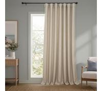 HPD Half Price Drapes - Cortinas de Lino sintético texturizadas, 1 Panel, 254 x 305 cm (Ancho x Largo), extraanchas, oscurecimiento para salón y Dormitorio, decoración del hogar, Color Paja Tostado
