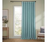 HPD Half Price Drapes - Cortinas de Lino sintético texturizadas, 1 Panel, 254 x 305 cm (Ancho x Largo), extraanchas, oscurecimiento para salón y Dormitorio, decoración del hogar, Color Cardo Marino
