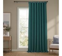 HPD Half Price Drapes - Cortinas de Lino sintético texturizadas, 1 Panel, 254 x 305 cm (Ancho x Largo), extraanchas, oscurecimiento para salón y Dormitorio, decoración del hogar, Turquesa Pizarra