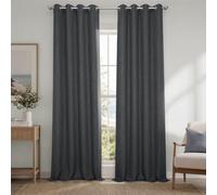 HPD Half Price Drapes Cortinas de oscurecimiento con Ojales para Sala de Estar y Dormitorio (1 Panel), Mezcla de poliéster, Grava Oscura, 50 x 108 Pulgadas
