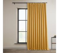 HPD Half Price Drapes Cortinas de oscurecimiento sintético Extra Anchas para Dormitorio y Sala de Estar, 1 Panel, 100 Pulgadas de Ancho x 84 Pulgadas de Largo, Dorado Diente de león, Lino, 100