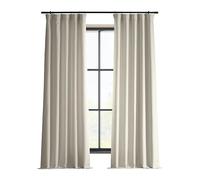 HPD Half Price Drapes Cortinas Italianas de Lino sintético de 2,4 m de Largo, Cortinas Opacas para Dormitorio y Sala de Estar, 127 x 244 cm (1 Tela), Color Crema