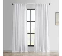 HPD Half Price Drapes FHLCH-VET13191-96 - Cortinas de Lino Pesado para Dormitorio (1 Panel), 50 x 96 Pulgadas, Color Blanco arroz