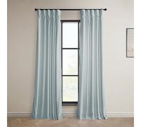 HPD Half Price Drapes Heritage Cortinas de Terciopelo Suave, Opacas, para Dormitorio y salón, 127 cm de Ancho x 274 cm de Largo, 1 Panel, Azul (Aquarius Blue)