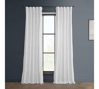 HPD Half Price Drapes Heritage - Cortinas de Terciopelo Suave para oscurecer la habitación, el Dormitorio y la Sala de Estar, 50 Pulgadas de Ancho x 108 Pulgadas de Largo, (1 Panel), Blanco