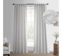 HPD Half Price Drapes Par de cortinas básicas de lino sintético de 84 pulgadas de largo, 2 paneles, 50 pulgadas de ancho x 84 pulgadas de largo, cortina de lino natural para sala de estar, dormitorio,