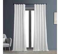 HPD Half Price Drapes PRCT-BO09B-108 Cortina Opaca de algodón sólido (1 Panel), 122,7 x 25,4 cm, Color Blanco