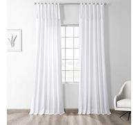 HPD Half Price Drapes PRCT-S19B-108-TT - Cortina de algodón sólido con Lazo Superior (1 Panel), 50 x 108 Pulgadas, Color Blanco