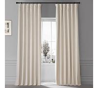 HPD Half Price Drapes Signature - Cortinas opacas de terciopelo afelpado para dormitorio (1 panel), 50 pulgadas de ancho x 108 pulgadas de largo, cortinas opacas con aislamiento térmico para ventanas,