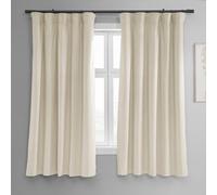 HPD Half Price Drapes Signature - Cortinas Opacas térmicas de Terciopelo para Sala de Estar, 160 cm de Largo (1 Panel), Cortinas Opacas aisladas con Bolsillo para cortinero, Cortinas Opacas para