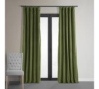 HPD Half Price Drapes Signature - Cortinas Opacas Térmicas de Terciopelo para Sala de Estar, 213 cm de Largo (1 Panel), Aisladas con Bolsillo para Cortinero