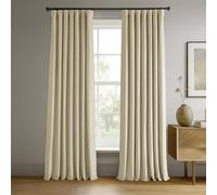 HPD Half Price Drapes Signature VPCH-180103-120 - Cortinas Opacas de Terciopelo para Dormitorio, 50 x 120 (1 Panel), Suelo Neutro