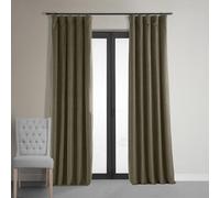 HPD Half Price Drapes Signature VPCH-181200-84 - Cortinas Opacas de Terciopelo para Dormitorio, 50 x 84 Pulgadas (1 Panel), Color Topo Denver