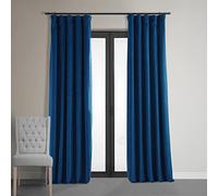 HPD Half Price Drapes Signature VPCH-181208-84 - Cortinas Opacas de Terciopelo para Dormitorio (1 Panel), Color Azul