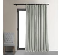 HPD Half Price Drapes VPCH-Vet-P Cortina Opaca Signature Velvet-Extra Ancha VPCH-VET160401-84 (1 Panel), 100 x 84, Gris Reflectante, Mezcla poliéster, Reflection Grey, 100 in x 84 in