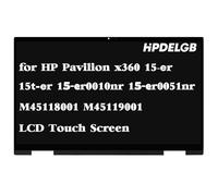 HPDELGB Para HP Pavilion x360 15-er 15t-er 15-er0010nr 15-er0051nr 15-er0056cl 15-er0075nr 15-er0151nr M45118-001 M45119-001 1080P IPS. Pantalla táctil LCD Digital. Bisel de montaje de itizer con