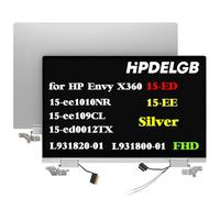 HPDELGB Repuesto para HP Envy X360 15-ED 15-EE 15-EE1010NR 15-EE109CL 15-ed0012TX L93180-001 L93182-001 L93184-001 L82481-440 L93184-001 3181 - 001 - Pantalla LCD digitalizadora FHD, color plateado