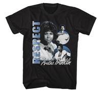 HPDFRRUYIOO Aretha Franklin Respect Photo Collage Men's T Shirt Soul Music MerchBlackL