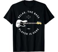 HPDFRRUYIOO Limited Relax The Bass Player Is Here Bass Guitar Player T-ShirtBlackS