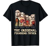 HPDFRRUYIOO Native American Day The Founding Fathers Native American T-ShirtBlackXXL