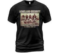 HPDFRRUYIOO Native American T Shirt Fighting Terrorism Since 1492 Homeland SecurityBlack3XL