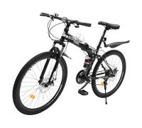 HPDTZ Bicicleta de montaña plegable de 26 pulgadas, de aluminio, 21 marchas, para personas con una altura de entre 1,50 y 1,50 m, para conducir en diferentes carreteras (negro y blanco)