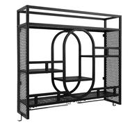 HPDTZ Botellero de pared de hierro con 3 niveles para soporte para botellas y copas de vino, decoración para cocina, comedor, salón, estable hasta 150 kg (negro)