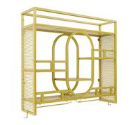 HPDTZ Botellero de pared de hierro con 3 niveles para soporte para botellas y copas de vino, decoración para cocina, comedor, salón, estable hasta 150 kg (dorado)