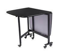 HPDTZ Mesa de comedor plegable Mesa de cocina Mesa auxiliar 120 × 80 cm con 6 ruedas para balcón, cocina, sala de estar, versátil (negro)